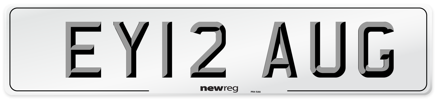 EY12 AUG Number Plate from New Reg